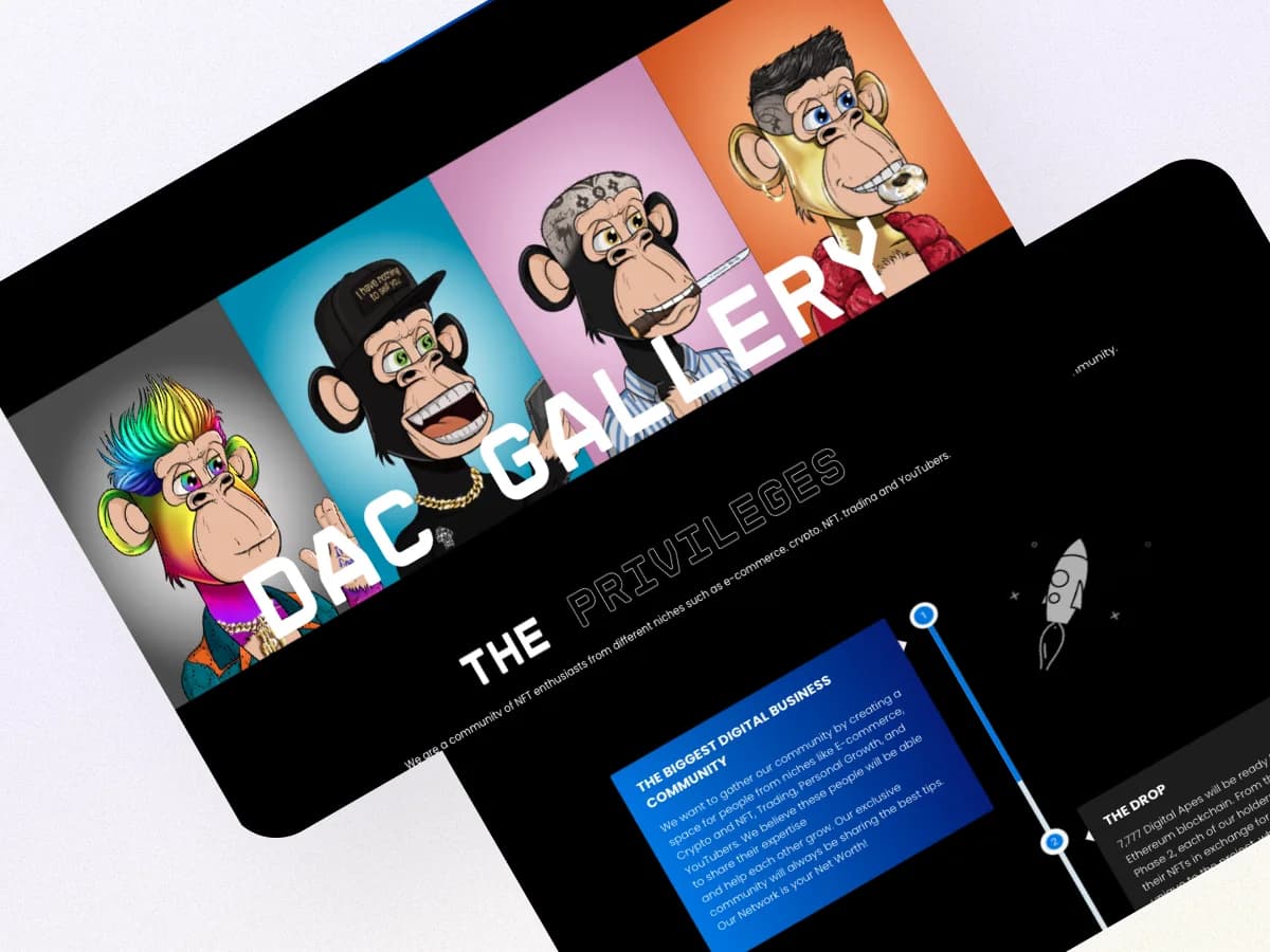 Digital Ape Club website design